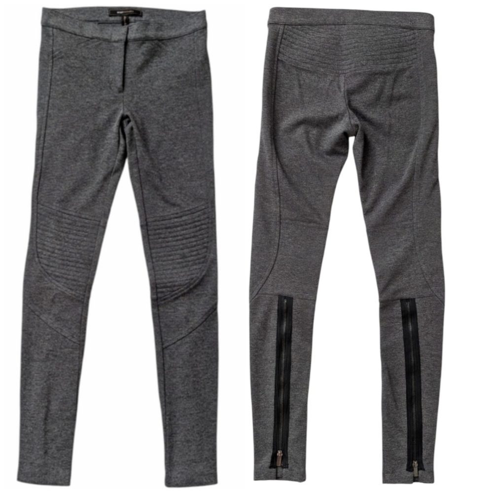 BCBGMaxAzria NWOT 0 Grey trousers Pants Slacks Zippered Back Legs Slim leg fit